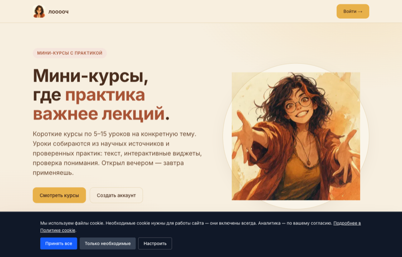 Скриншот платформы лооооч